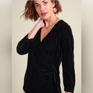 Soft Surroundings Velvet Alyssa Knit Top, Size PXS